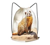 ROTHSKNV Drawstring Backpack Woemn Men Sports Gym Sack Lightweight Drawstring Bags Wild Meerkats Cinch Bag Sackpack For Work Swim Travel