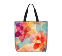 ROTHSKNV Floral Watercolor Style Flower Womens Tote Bag Large Reusable Grocery Bags Casual Shoulder Bags For Shopping, Travel, Work Gift For Women