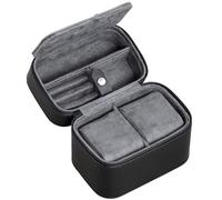 ROTHWELL 2 Watch Travel Case Storage Organizer for 2 Watches | Tough Portable Protection w/Zipper Fits All Wristwatches & Smart Watches Up to 50mm (Black/Grey)
