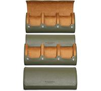 ROTHWELL Watch Roll Travel Case for 3 Watches | Tough Portable Protection, Fits All Wrist Watches & Smart Watches Up to 50mm (Green/Tan)