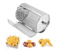 Rotisserie Basket for Tower Air Fryer, Stainless Steel Tower Rotisserie Grill Roaster Drum Oven Basket, Oven Round Rack Basket, Air Fryer Grilling Basket(Sliver,Size:18 * 12cm)