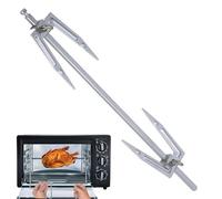 Rotisserie Chicken Tools - Stainless Steel Forks, Heavy Duty Spit Roaster, Charcoal Grill Accessory | Outdoor Camping Barbecue Rotisserie Kit With Sturdy Design Feature For Chicken Meat Roasting Cook