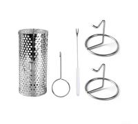 Rotisserie Grill Basket, Portable Stainless Steel Rotating Grill Basket With Hooks For Peanut, Coffee Bean, Nuts, Walnut(s)