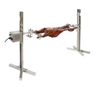 Rotisserie Grill Kit, Electric/Manual Stainless Steel BBQ Rotisserie Spit with Double U Hooks for Outdoor Cooking
