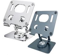 Rotiva Rotating Stand for Lapto, 360°Adjustable Aluminum Computer Riser, Silent Rotation Ergonmic Laptops Mount for Desk for Easy Storage for Tablets, Laptops and Phones (Grey + Silver)