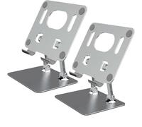 Rotiva Rotating Stand for Lapto, 360°Adjustable Aluminum Computer Riser, Silent Rotation Ergonmic Laptops Mount for Desk for Easy Storage for Tablets, Laptops and Phones (Silver + Silver)