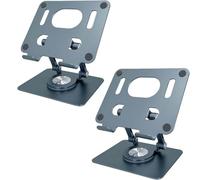 Rotiva Rotating Stand for Lapto, 360°Adjustable Aluminum Computer Riser, Silent Rotation Ergonmic Laptops Mount for Desk for Easy Storage for Tablets, Laptops and Phones (Grey + Grey)