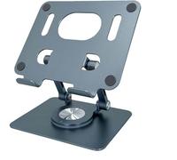 Rotiva Rotating Stand for Lapto, 360°Adjustable Aluminum Computer Riser, Silent Rotation Ergonmic Laptops Mount for Desk for Easy Storage for Tablets, Laptops and Phones (Grey)
