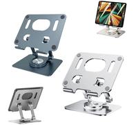 Rotiva Rotating Stand for Laptop,Adjustable Laptop Stand with 360° Swivel Base and Heat-Ven,2025 New Upgraded Adjustable Computer Stands,for Office, Home, Travel (Silver+Gray)