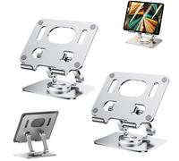 Rotiva Rotating Stand for Laptop,Adjustable Laptop Stand with 360° Swivel Base and Heat-Ven,2025 New Upgraded Adjustable Computer Stands,for Office, Home, Travel (2pcsSilver)