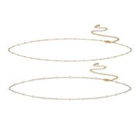 Rotnso 14K Gold Plated Body Chains Dainty Boho Layered Beach Waist Chain Adjustable Bikini Belly Chain Jewelry Accessories for Women Sexy, 66.04 cm, Brass, No Gemstone