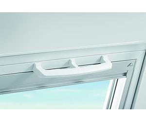 Roto Original Window Handle, Window Handle for roof Windows from the Q Series, Wood and Plastic, Colour: White