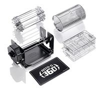 ROTO-Q 360 Family Bundle - Cordless Rotisserie Kit for Grills, Ovens, Smokers - Non-Electric Spit Roaster - Indoor/Outdoor BBQ - Durable Black Finish - Includes Rotisserie Attachments