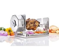 ROTO-Q 360 (Stainless Steel),The Worlds First Non Electric Self-Rotating Rotisserie,NON ELECTRIC,NO BATTERY,Portable for Convection Oven, Air Fryer Oven, BBQ Rotisserie, Shawarma, and 5lbs Foods