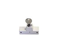Roto Rotary Lock with Cylinder and Key, White, 6.3 x 2 x 3