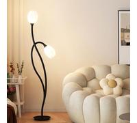 Rotomolded Floor Lamp Tall Shade Light with 3 Color Changing Options Eye Caring Design Rustproof Iron Vertical Stand for Bedroom and Living Room Decor