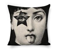 ROTOOY Lina Cavalieri Artificial Linen Throw Pillow Case, Decorative Cushion Cover Square Art Personalized Eye,Only Includes Pillowcase,18"x18"(45X45cm), S (18)