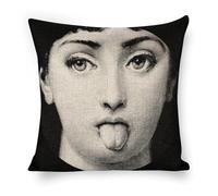 ROTOOY Lina Cavalieri Artificial Linen Throw Pillow Case, Decorative Cushion Cover Square Art Personalized Eye,Only Includes Pillowcase,18"x18"(45X45cm), S (22)