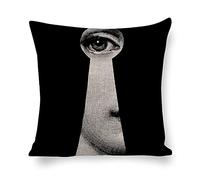 ROTOOY Lina Cavalieri Cotton Linen Throw Pillow Case, Decorative Cushion Cover Square Art Personalized Eye,Only Includes Pillowcase, 18X18 Inch(45X45cm) (A2)