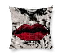 ROTOOY Lina Cavalieri Cotton Linen Throw Pillow Case, Decorative Cushion Cover Square Art Personalized Eye,Only Includes Pillowcase, 18X18 Inch(45X45cm) (A15)