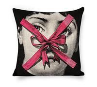 ROTOOY Lina Cavalieri Cotton Linen Throw Pillow Case, Decorative Cushion Cover Square Art Personalized Eye,Only Includes Pillowcase, 18X18 Inch(45X45cm) (A1)