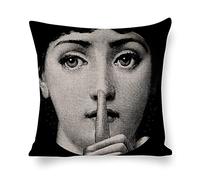 ROTOOY Lina Cavalieri Cotton Linen Throw Pillow Case, Decorative Cushion Cover Square Art Personalized Eye,Only Includes Pillowcase, 18X18 Inch(45X45cm) (A12)