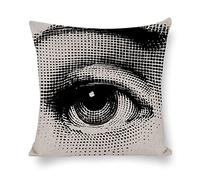 ROTOOY Lina Cavalieri Cotton Linen Throw Pillow Case, Decorative Cushion Cover Square Art Personalized Eye,Only Includes Pillowcase, 18X18 Inch(45X45cm) (A9)