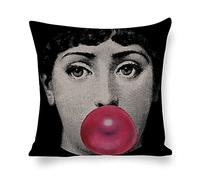 ROTOOY Lina Cavalieri Cotton Linen Throw Pillow Case, Decorative Cushion Cover Square Art Personalized Eye,Only Includes Pillowcase, 18X18 Inch(45X45cm) (A24)