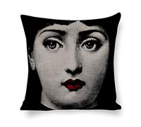 ROTOOY Lina Cavalieri Cotton Linen Throw Pillow Case, Decorative Cushion Cover Square Art Personalized Eye,Only Includes Pillowcase, 18X18 Inch(45X45cm) (A16)