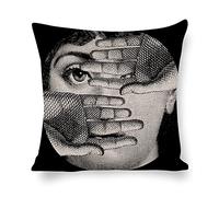 ROTOOY Lina Cavalieri Cotton Linen Throw Pillow Case, Decorative Cushion Cover Square Art Personalized Eye,Only Includes Pillowcase, 18X18 Inch(45X45cm) (A14)