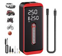 ROTOPATA Electric Tire Inflator Air Compressor 12V DC, 150PSI Rechargeable Cordless Portable Air Pump with LED Light & Digital Pressure Gauge for Car Bike Motorcycle Wheel Ball (Red)