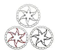 Rotor Brake Disc Rotor Ultralight Only 64g MTB Bike Stainless Steel 140mm 160mm 180mm 203mm With 6 Bolts Black Red 1PC(Red 160mm)