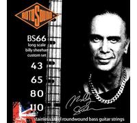 Rotosound BS66 Stainless Steel Billy Sheehan Gauge Roundwound Bass Strings (43 65 80 110), White Black Red Blue, Small Medium Large X-Large 2X-Large