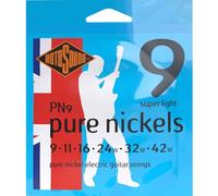 Rotosound PN9 Pure Nickel Super Light Gauge Electric Guitar Strings (9 11 16 24 32 42), White Black Red Blue