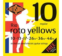 Rotosound R10 Nickel Regular Gauge Electric Guitar Strings (10 13 17 26 36 46), set of 1, yellow pack
