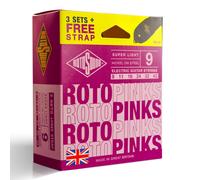 Rotosound R9-31 Electric Guitar Strings with Strap (Pack of 3)
