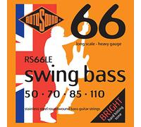 Rotosound RS66LE Stainless Steel Heavy Gauge Roundwound Bass Strings (50 70 85 110),White Black Red Blue