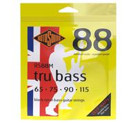 Rotosound RS88M Tru Bass Flatwound Black Nylon 65-115 Bass Strings, Medium Scale