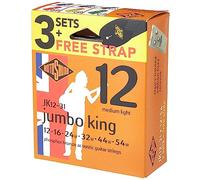 Rotosound Strings JK for Acoustic Guitar Jumbo King Phosphor Bronze 3-Pack + Strap JK12-31-F
