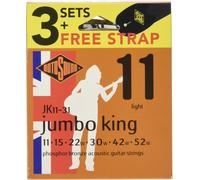 Rotosound Strings JK for Acoustic Guitar JUMBO KING 3 Sets + Strap J11-31-F