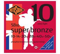 Rotosound SB10 Contact Core Phosphor Bronze Extra Light Gauge Acoustic Guitar Strings (10 14 20 28 40 50), White Black Red Blue