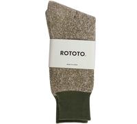 Rototo Socks Double Face Crew Neck Socks - Olive - R1034-OLD SOCKS Col