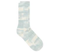 RoToTo Tie Dye Ribbed Crew Sock Water Blue