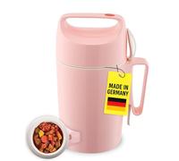 ROTPUNKT 850ml Food Flask | Thermal Vacuum Insulated + Spoon | Hot 12h, Cold 20h | Leakproof | Wide opening | BPA free | Hot Food Container with lid for soup, meal prep, work packed lunch - pink