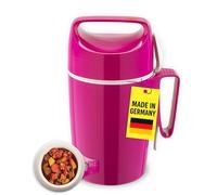 ROTPUNKT 850ml Food Flask | Thermal Vacuum Insulated + Spoon | Hot 12h, Cold 20h | Leakproof | Wide opening | BPA free | Hot Food Container with lid for soup, meal prep, work packed lunch - Raspberry
