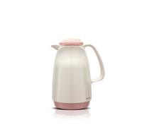 ROTPUNKT Bella 220 Insulated Jug, 1.0 L, Two-Function Screw Cap, BPA-Free, Healthy Drinking, Made in Germany, Warm + Cold, Glass Insert (Classic White/Flamingo)