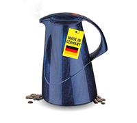 ROTPUNKT Insulated Coffee Jug | German Made 1L Thermal Coffee Carafe I Keeps Hot for 24h / Cold for 36h | Original Rosalin Glass Liner | BPA-Free | Easy-Clean Screw Cap | Stepahnie 260 (Blue)