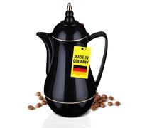 ROTPUNKT Insulated Jug 1 L - Premium Coffee Pot Made in Germany I Keeps Hot for up to 24 Hours I Warming Jug for Coffee and Tea (Sema 911, Black Gold)
