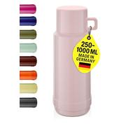ROTPUNKT Thermal Flask jesper604 1.0L | Made in Germany with Original Rosalin Glass Liner | BPA-Free PP, Vacuum Insulated Coffee Pot Keeps Hot 20+ Hours | Hygienic Screw-Top (Pink)