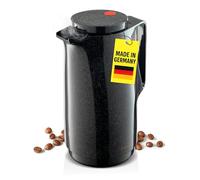 ROTPUNKT Thermos Jug 760 Maxima 1.0 L | Dual Function Twist Cap | BPA Free | Healthy Drinking | Made in Germany | Warm and Cold | Glass Insert | Sparkling Black